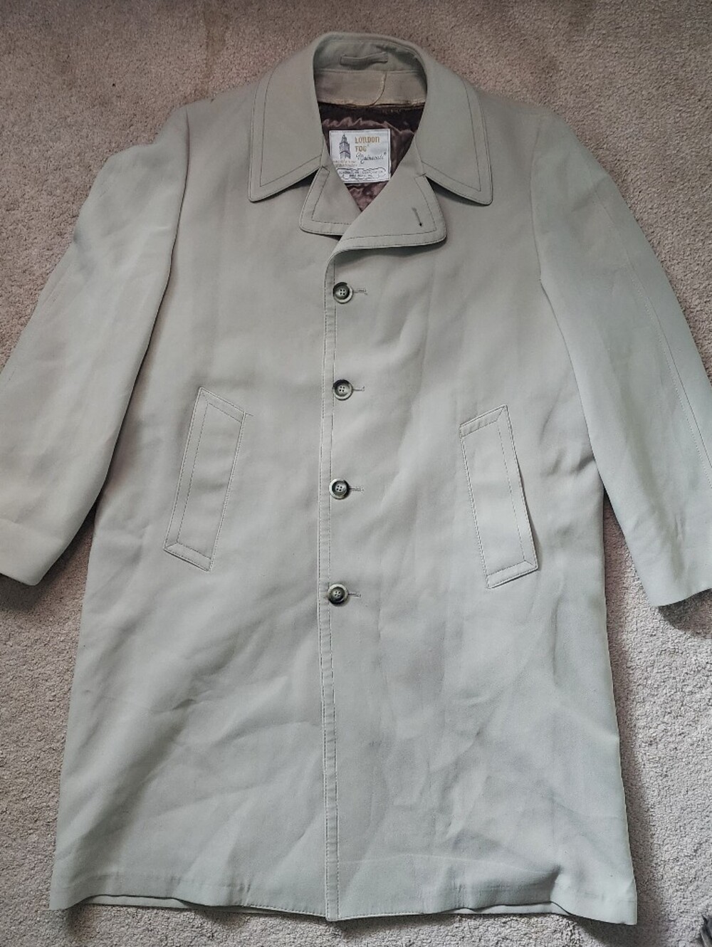 London Fog Beige Single-Breasted Trench Coat